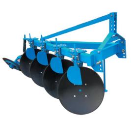Auf einem Traktor montierter Scheibenpflug für landwirtschaftliche Maschinen